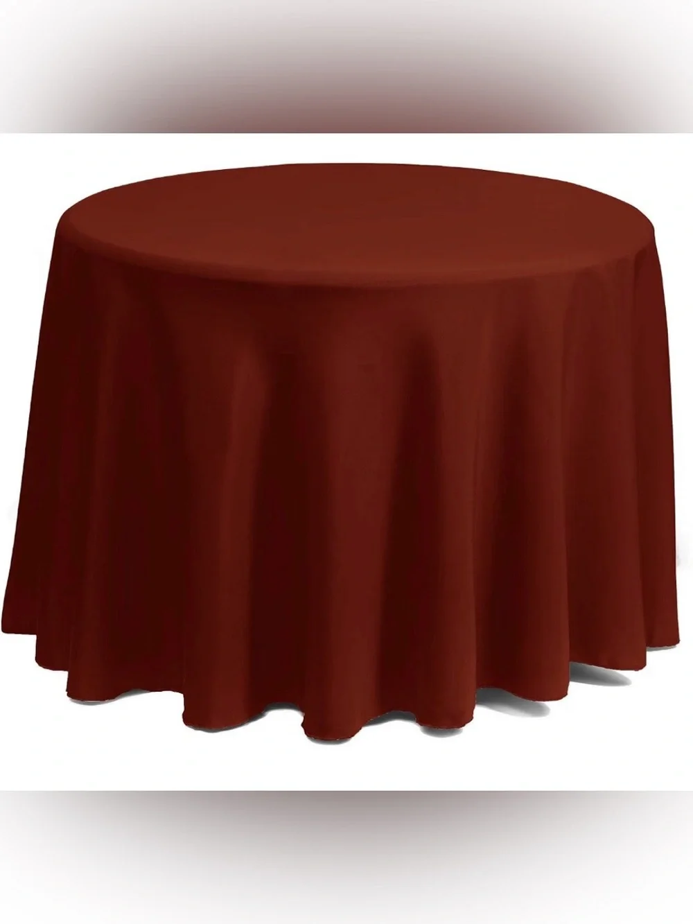 70” Round Burnt Orange Tablecloth - Classic Solid Dining Table Cover